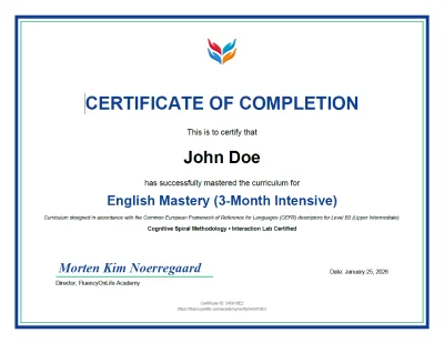 Preview of FluencyOnLife Certificate of Completion