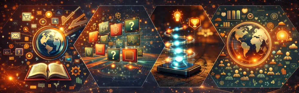 Um globo comunitário de apoio que representa o aprendizado de idiomas e a discussão global